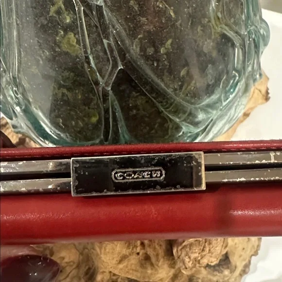 Coach Vintage Cherry Red Leather Kiss Lock Wallet - Picture 4 of 8